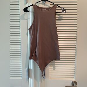 Abercrombie & Fitch Seamless Ribbed Scuba Bodysuit in Brown